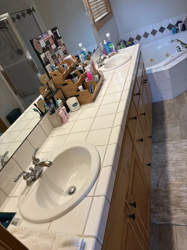 Bathroom vanity after cleaning