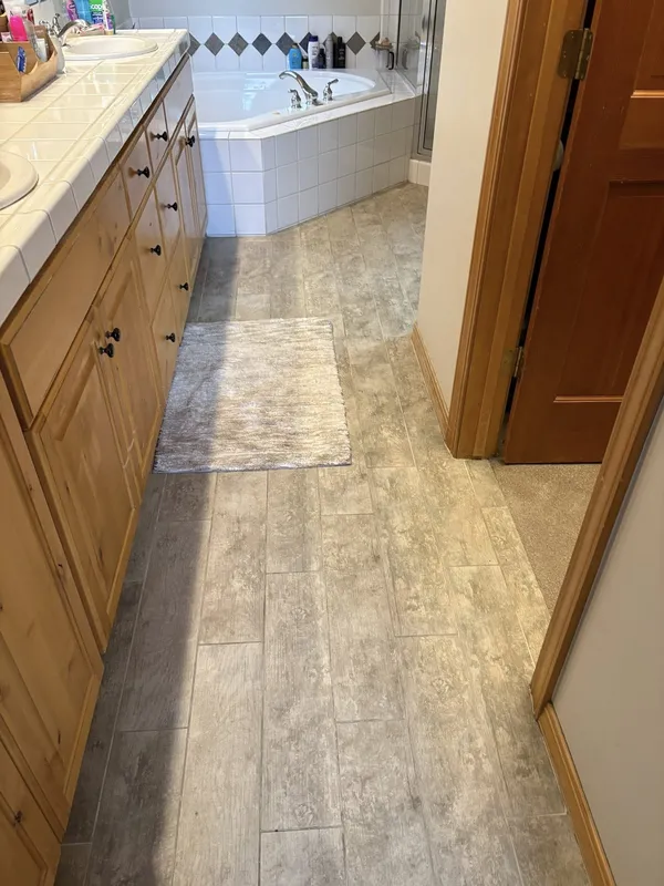 Bathroom floor after cleaning